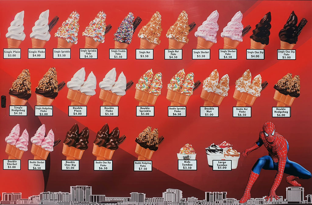 The Sugar Man Van soft serve ice cream menu